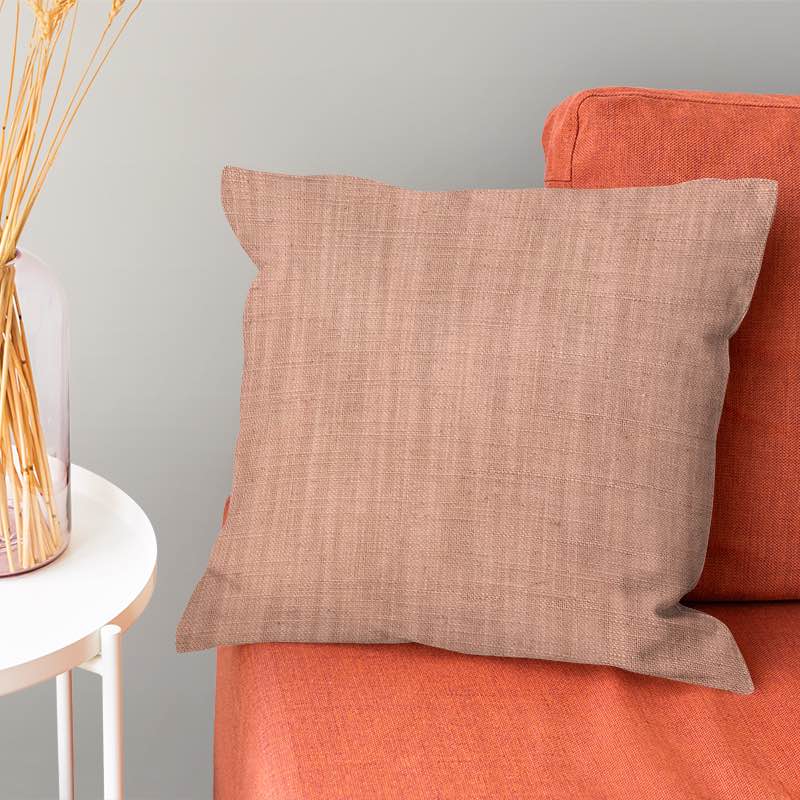 Panton Peach Bud - Pink Plain Linen Cushion Upholstery Fabric
