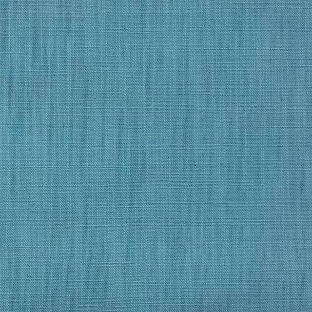Panton Peacock Blue - Blue Plain Linen Curtain Upholstery Fabric