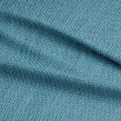 Panton Peacock Blue - Blue Plain Linen Curtain Upholstery Fabric UK