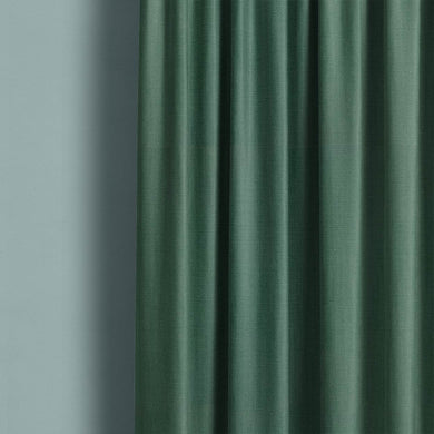 Panton Pepper Green - Green Plain Linen Curtain Fabric