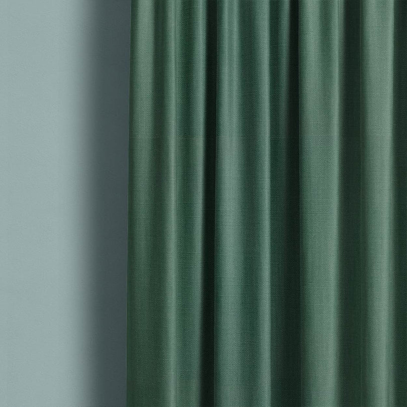 Panton Pepper Green - Green Plain Linen Curtain Fabric