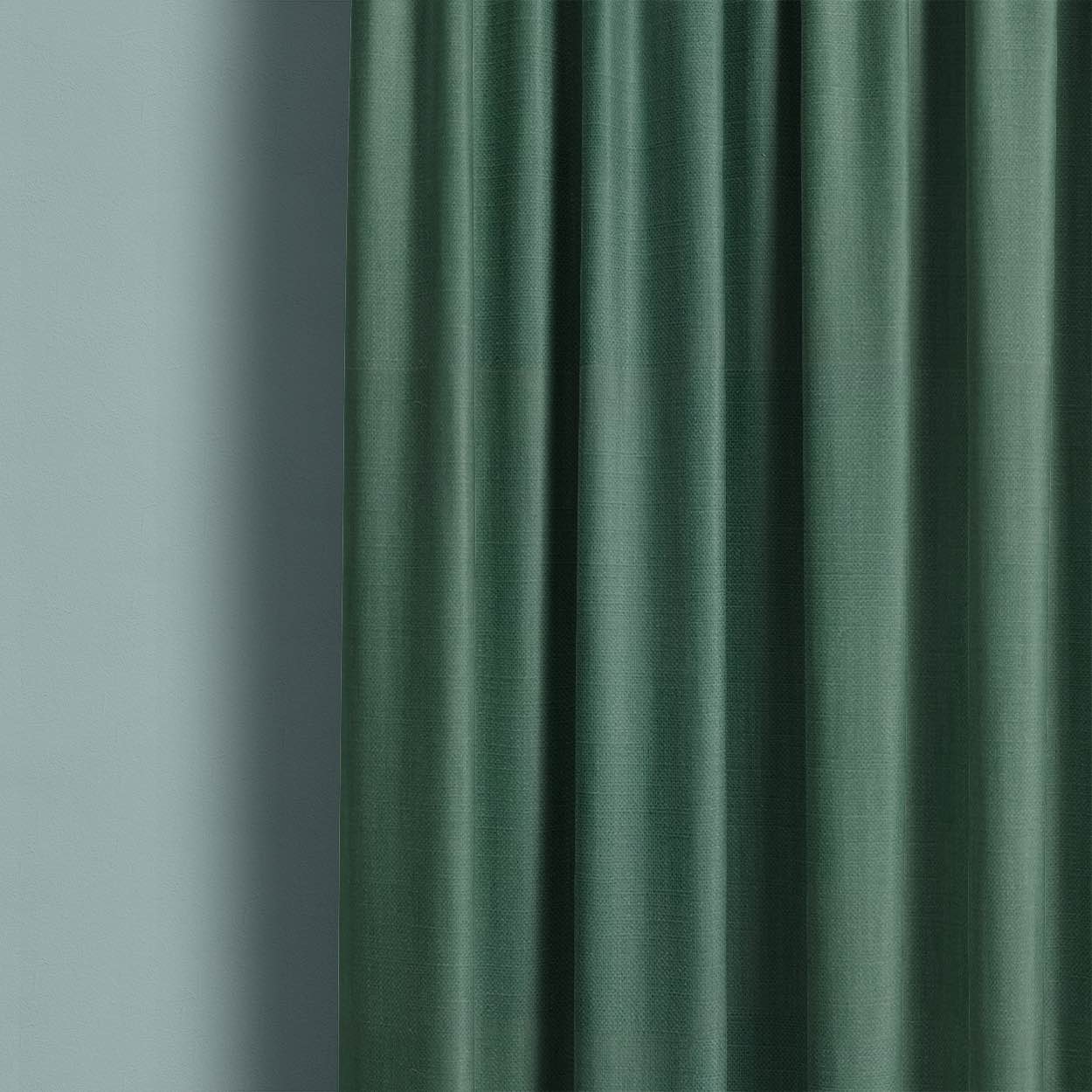 Panton Pepper Green - Green Plain Linen Curtain Fabric