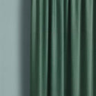 Panton Pepper Green - Green Plain Linen Curtain Fabric