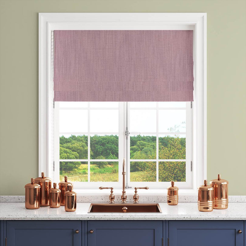 Panton Pink Carnation - Pink Plain Linen Curtain Blind Fabric