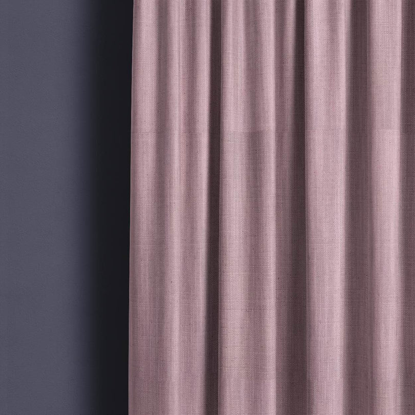 Panton Pink Carnation - Pink Plain Linen Curtain Fabric