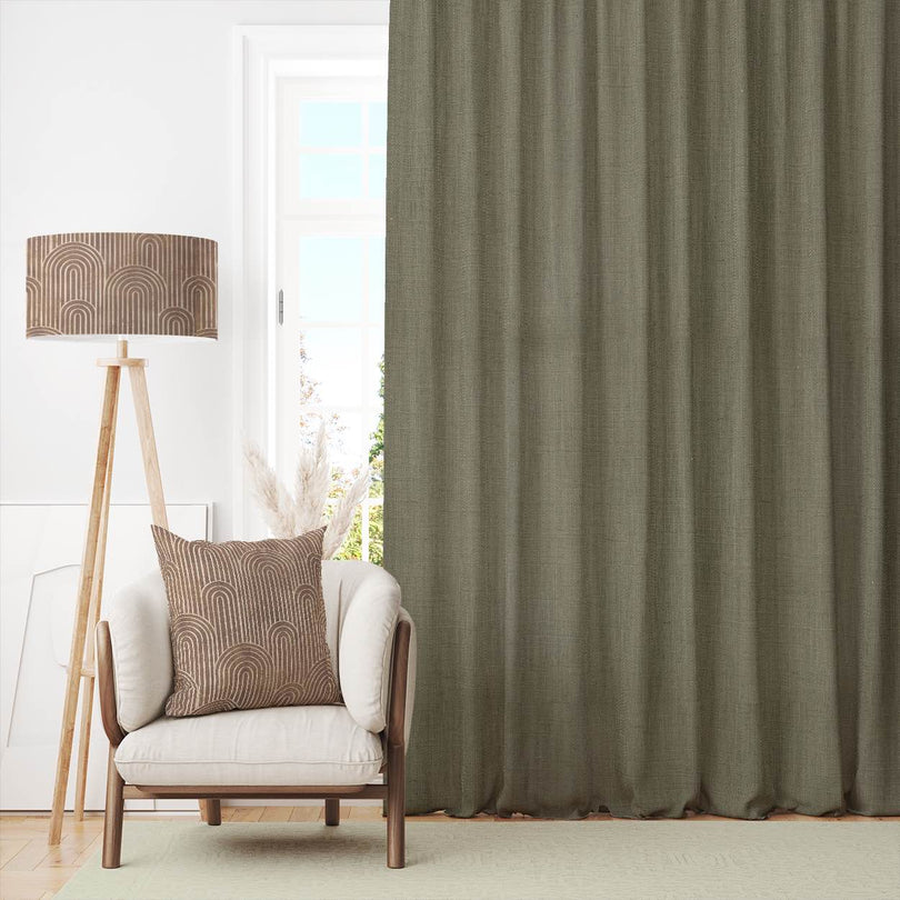 High-quality Panton Plain Linen Fabric in a natural, off-white color