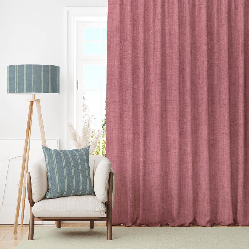 Panton Sea Pink - Pink Plain Linen Curtain Fabric