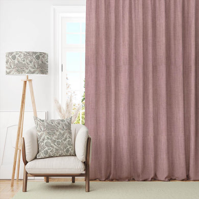 Panton Silver Pink - Pink Plain Linen Curtain Fabric