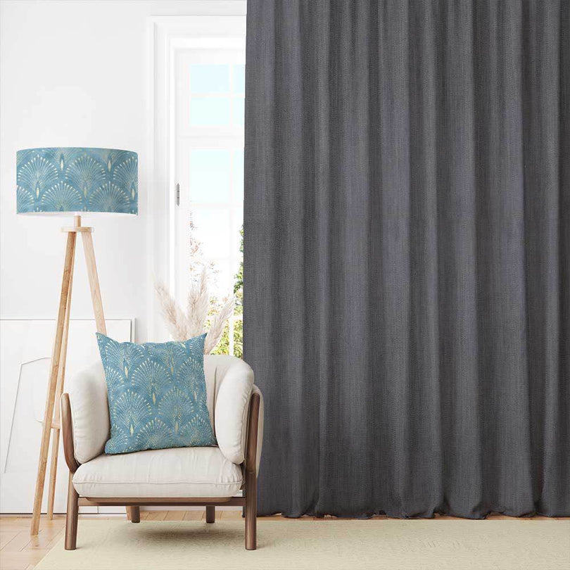 Panton Stormy Weather - Grey Plain Linen Curtain Fabric