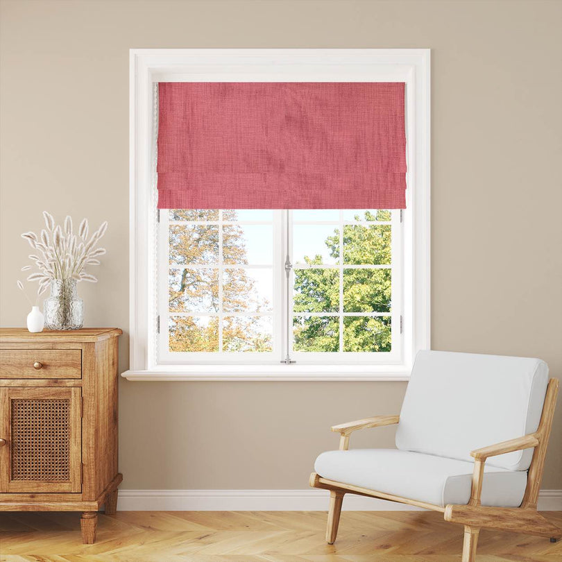 Panton Sunkist Coral - Pink Plain Linen Curtain Blind Fabric