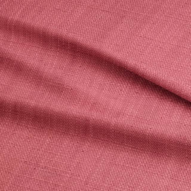 Panton Sunkist Coral - Pink Plain Linen Curtain Upholstery Fabric UK