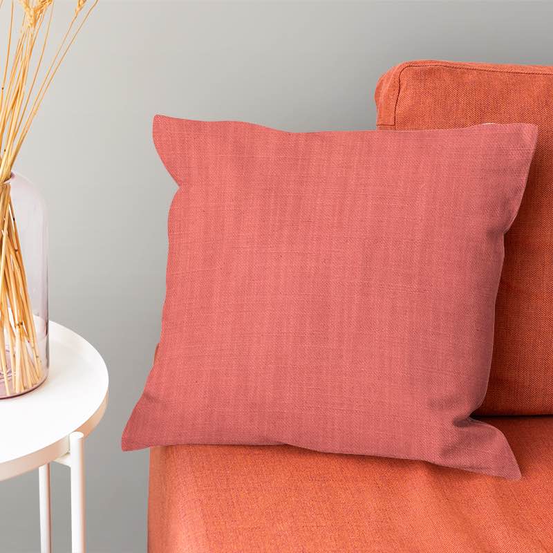 Panton Tea Rose - Pink Plain Linen Cushion Upholstery Fabric