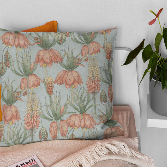 Passionflower Fabric in tropical color with exotic passionflower illustration