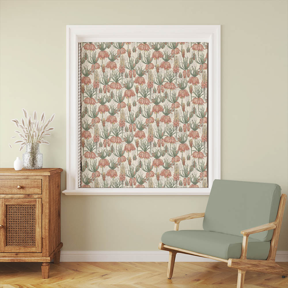 Passionflower Fabric in retro 70s-inspired color with funky passionflower design