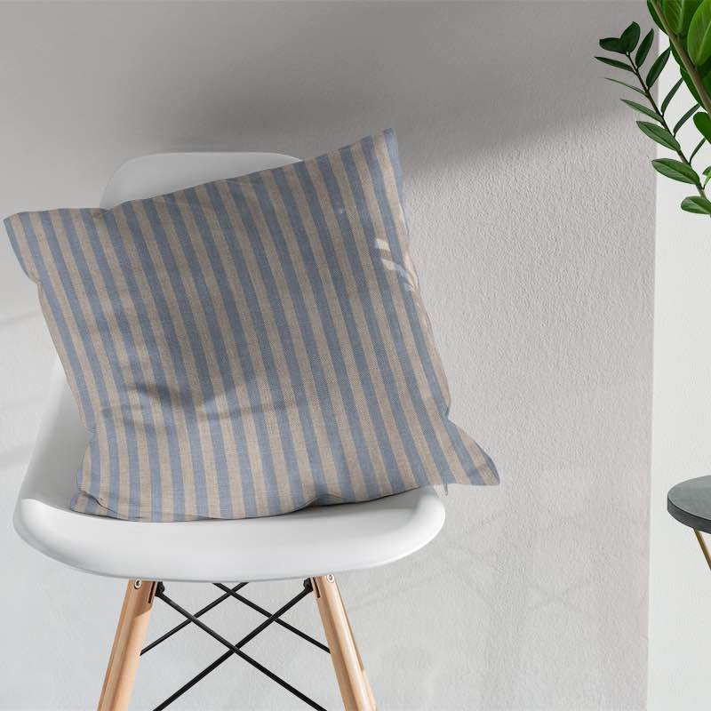 High-quality pencil stripe curtain fabric in elegant neutral tones for versatile home decor use