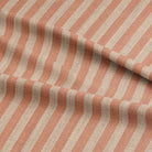 Roll of high-quality, durable pencil stripe upholstery fabric in classic navy and white colorway