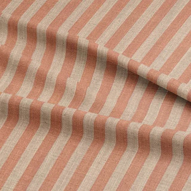 High-quality pencil stripe curtain fabric in neutral tones for timeless, elegant window treatments