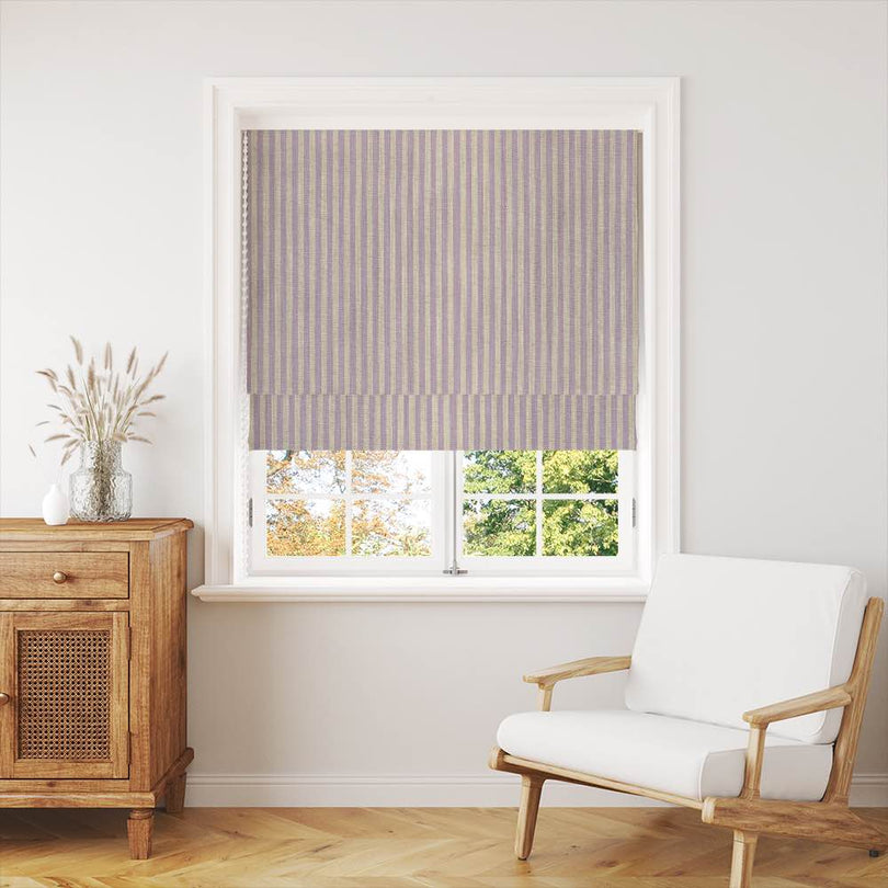 High-quality pencil stripe curtain fabric in a classic design, perfect for adding elegance to any room decor
