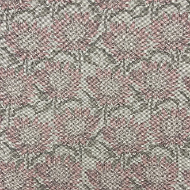 Close up of Penrose Floral Mist upholstery fabric showing detailed floral pattern