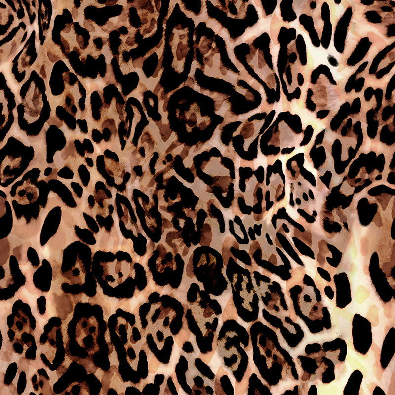 Persian leopard print fabric flat image with elegant spotted animal print