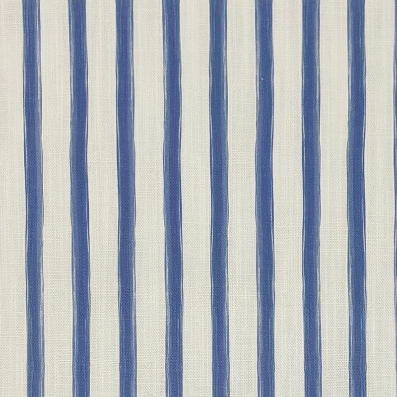 Plano Navy striped linen curtain fabric flat image, classic navy stripe fabric by the metre for curtains, blinds and cushions