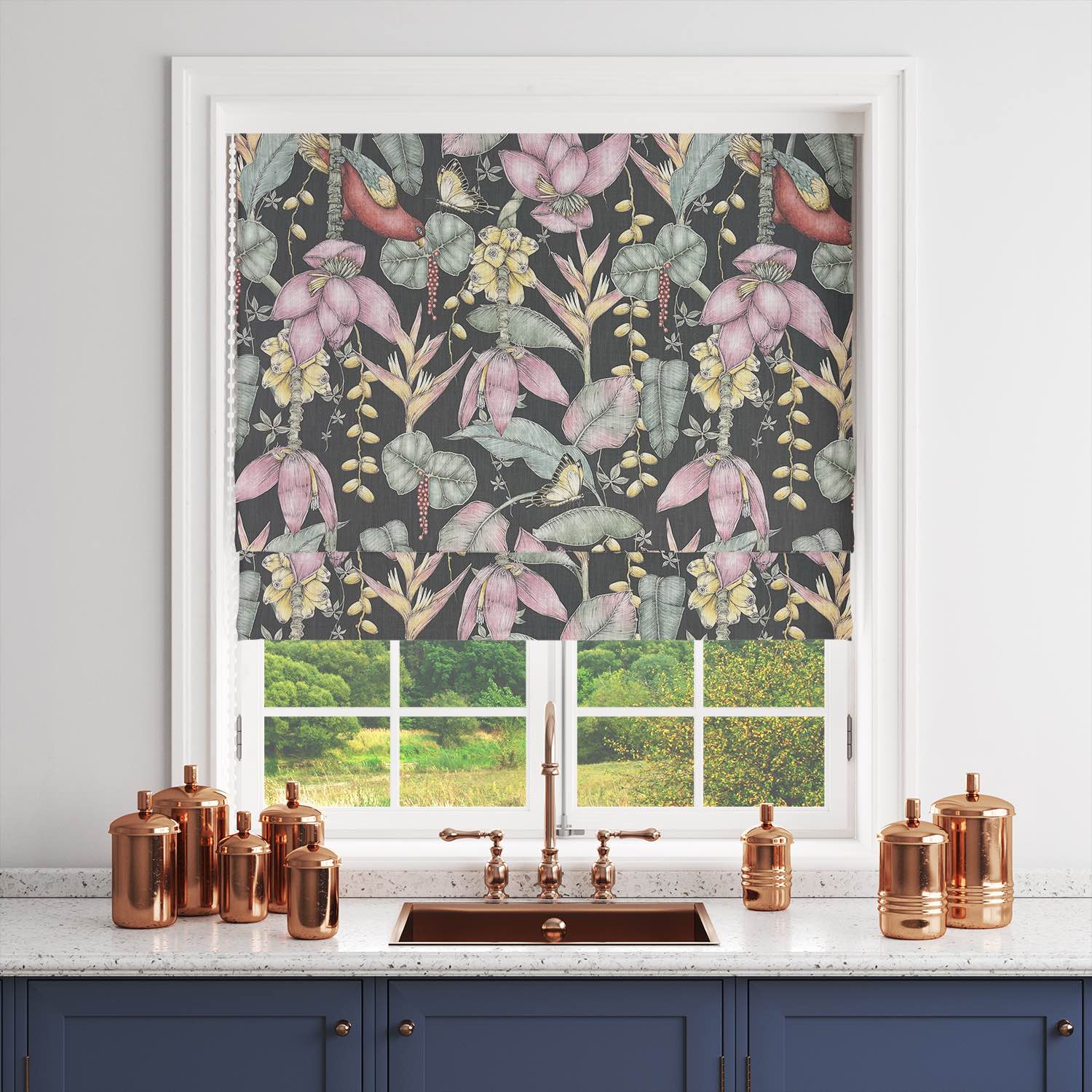 Elegant plumeria fabric with delicate floral design for home decor