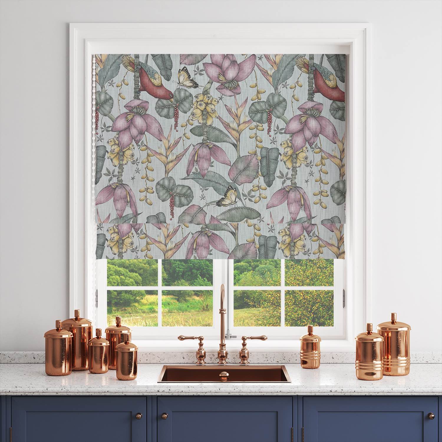 Intriguing plumeria fabric with a modern and artistic interpretation