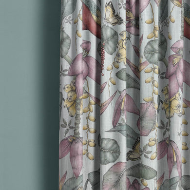 Premium plumeria fabric that drapes beautifully for curtains and drapery