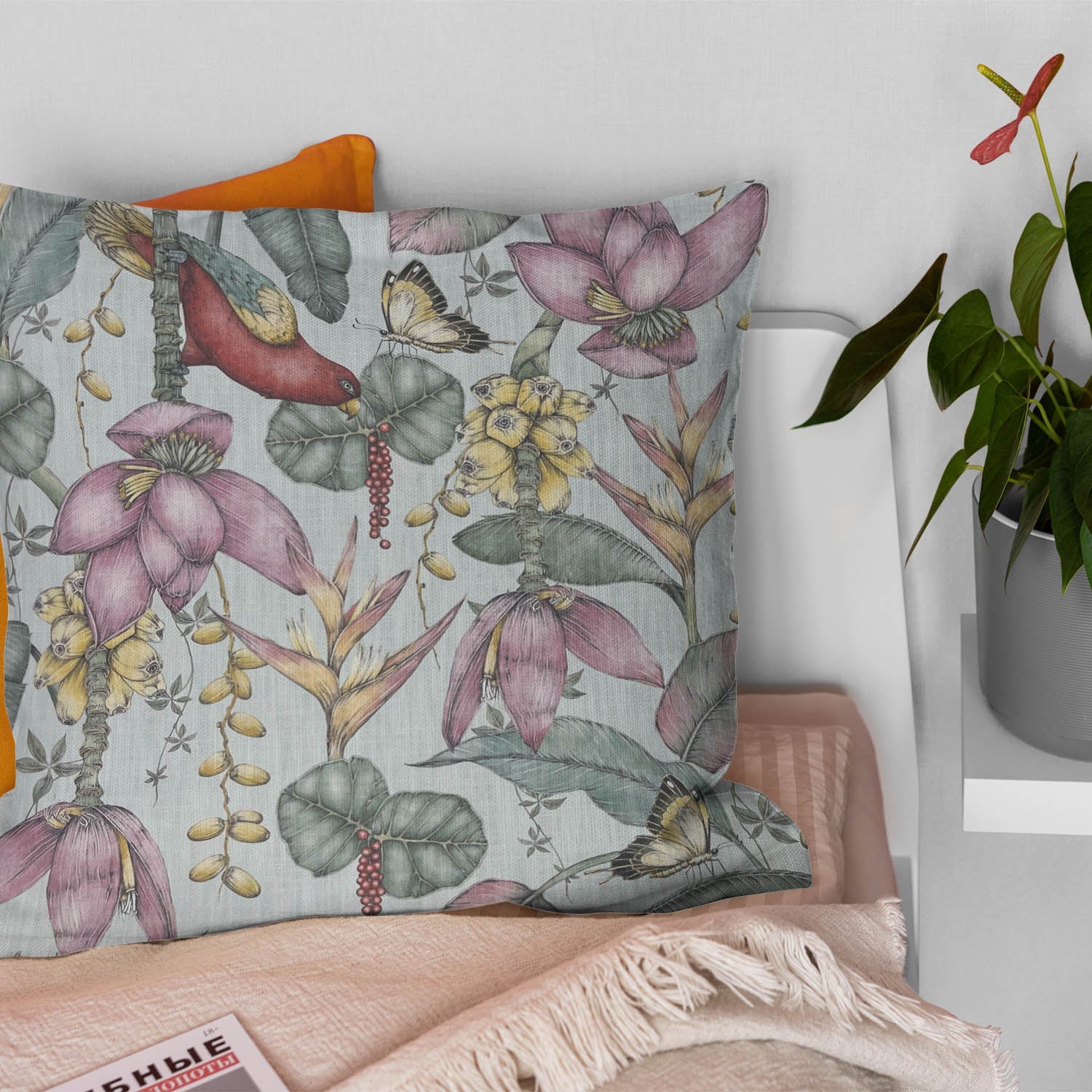 Exotic plumeria fabric perfect for creating one-of-a-kind garments