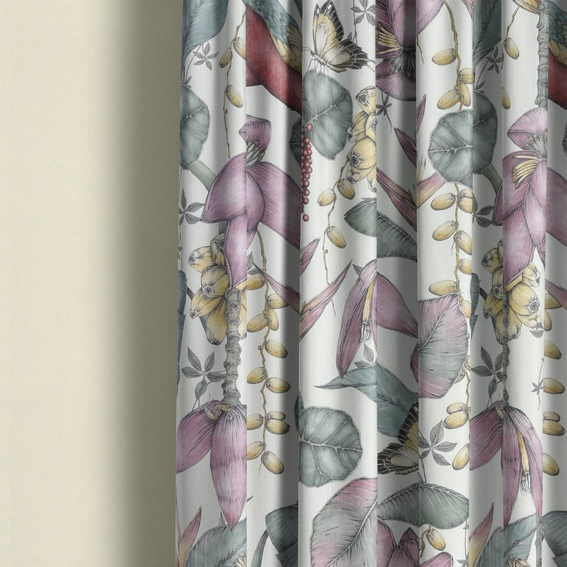 Plumeria Upholstery Fabric with a whimsical and colorful watercolor-inspired print