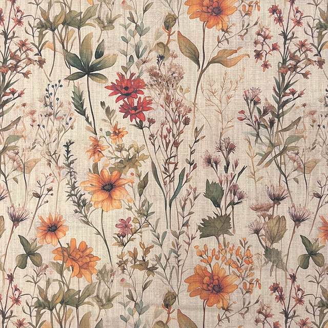 A close-up image of high-quality, natural linen Prairie Curtain Fabric with a beautiful, earthy tone and delicate texture