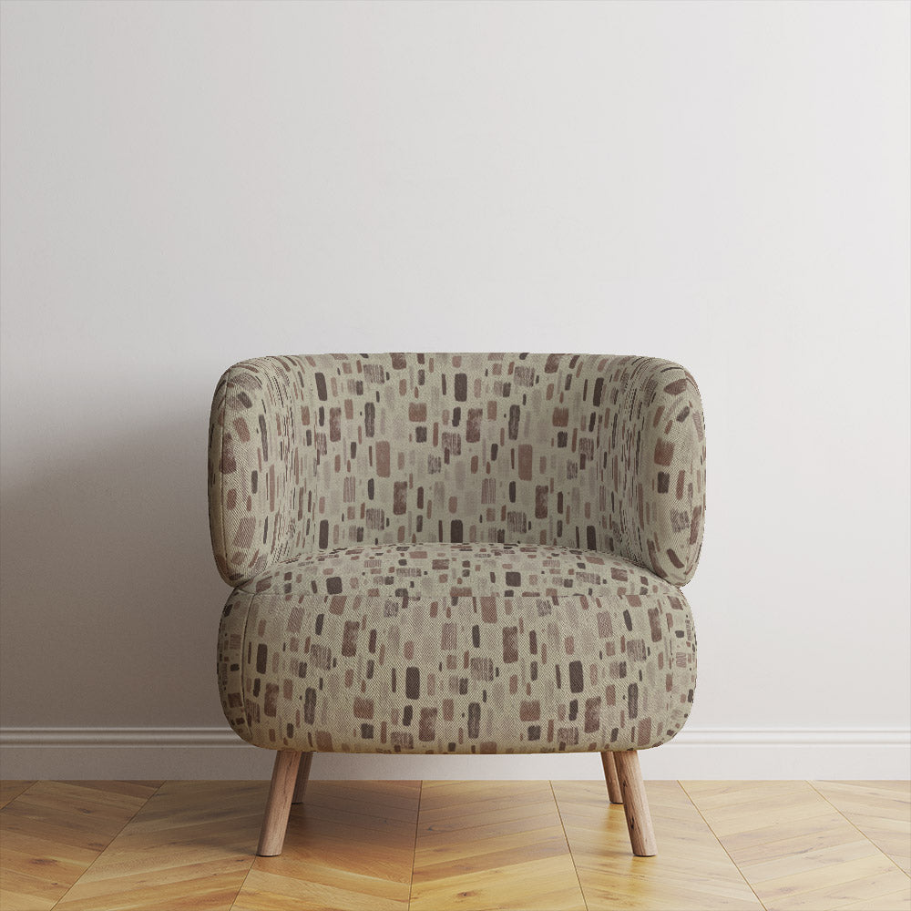 Ravenna upholstery fabric upholstered accent chair showcasing modern geometric pattern and soft textured finish