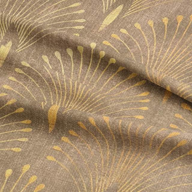 Regal Feather Gold - Gold Furnishing Fabric