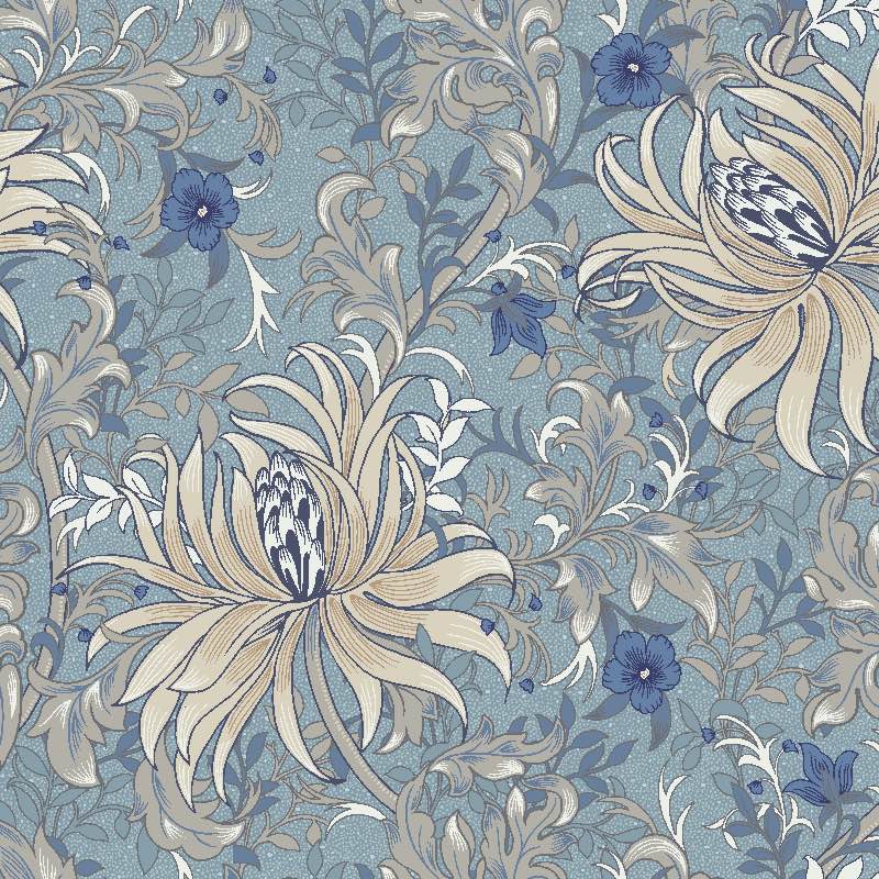 Charming Reuben Floral Upholstery Fabric in a variety of vibrant and muted color options