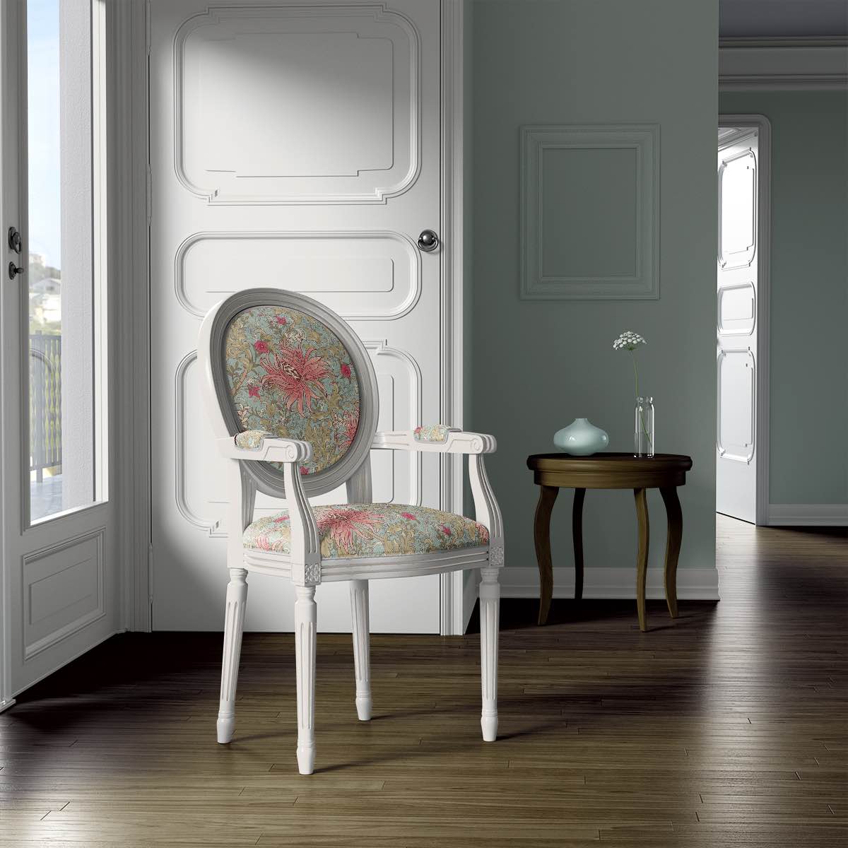 Beautiful Reuben Floral Upholstery Fabric perfect for adding a touch of nature to any space