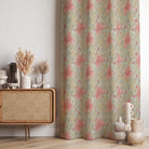 High-quality Reuben Floral Upholstery Fabric featuring delicate rose and vine motifs
