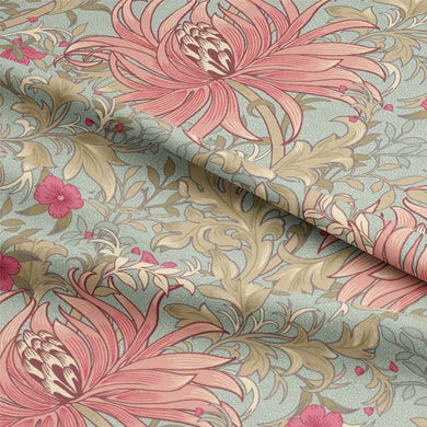  Close-up of Reuben Floral Fabric showcasing the detailed embroidery and texture