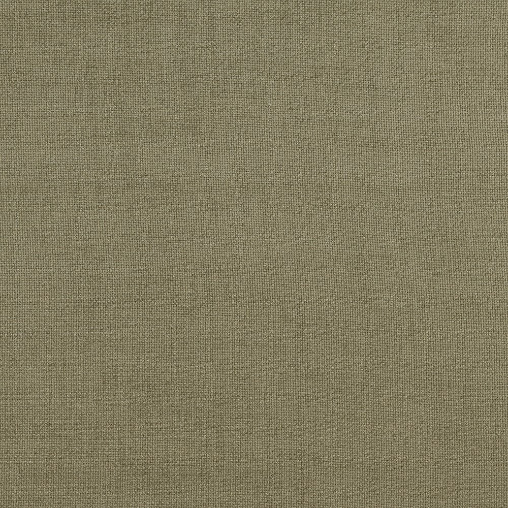 Muted green woven upholstery fabric with a fire-resistant treatment.