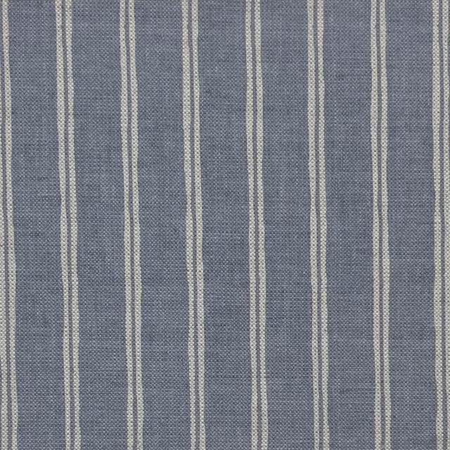 Rowley Ticking Stripe Upholstery Fabric in classic blue and white