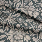 Charming Ruskin Curtain Fabric in a warm taupe with graceful paisley design
