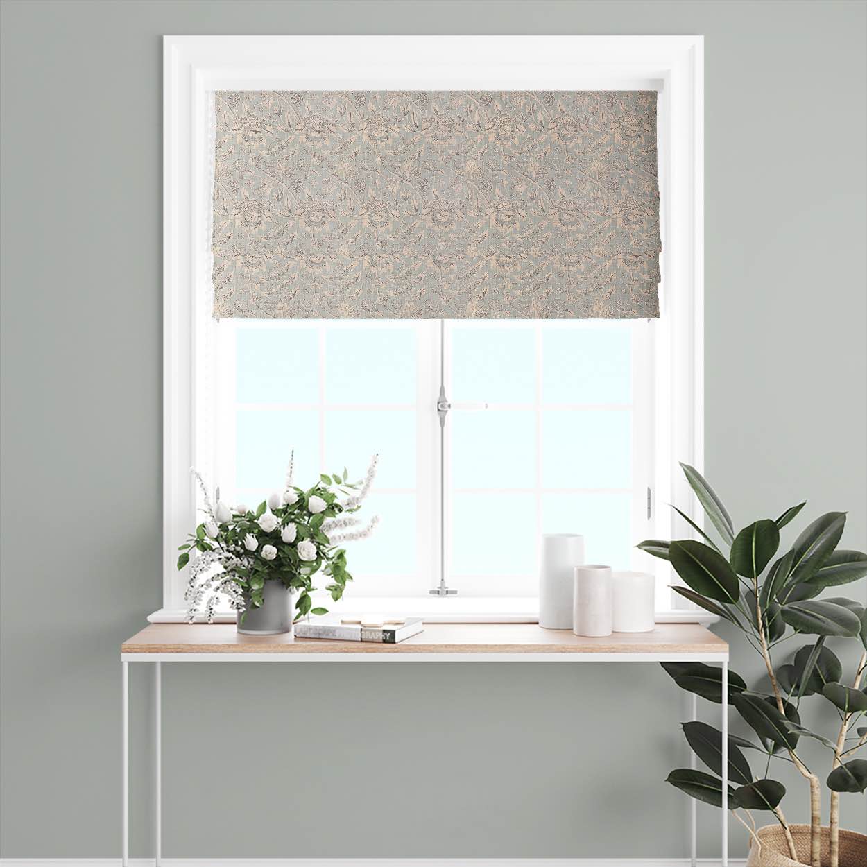 Artistic Ruskin Curtain Fabric in a creative mustard yellow with abstract brushstroke design