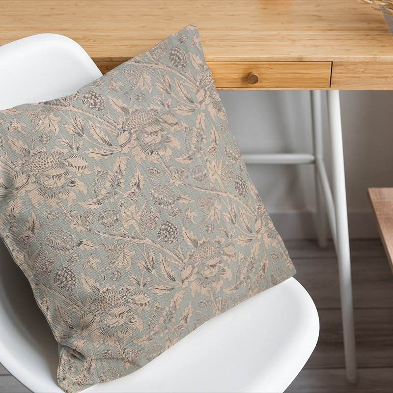 Modern Ruskin Curtain Fabric in a minimalist ivory with subtle geometric pattern