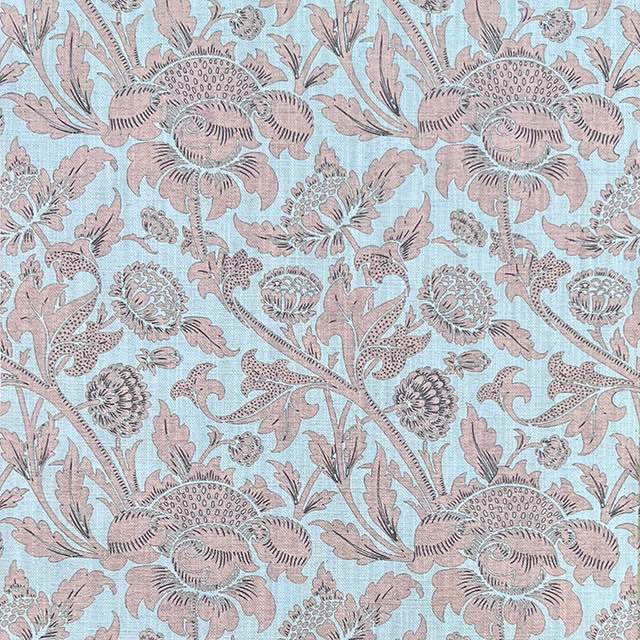 Vintage Ruskin Curtain Fabric in a nostalgic sepia with classic toile print