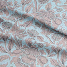 Antique Ruskin Curtain Fabric in a weathered copper with ornate baroque motifs