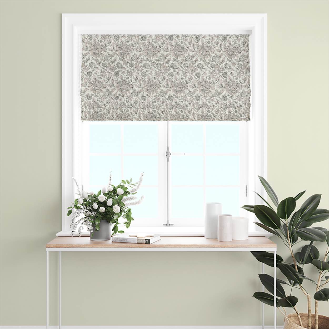 Elegant Ruskin Curtain Fabric in an elegant pearl white with shimmering sequin embellishments