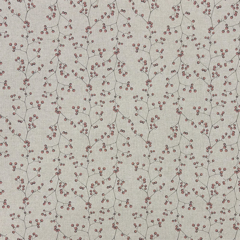 Sakura Natural Flat Fabric Sample – Cherry Pattern Upholstery Fabric