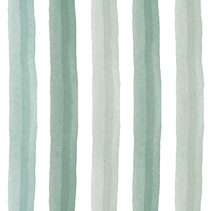 Salem Stripe Duck Egg curtain fabric with relaxed watercolour stripes in a soft blue-green shade