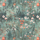 Savanna Emerald Velvet Fabric – green floral velvet fabric flat swatch for upholstery or curtains