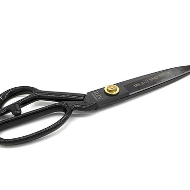 Sharp stainless steel scissors with black handle for precise cutting tasks