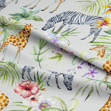 High-quality Serengeti Cotton Curtain Fabric in Dove Grey for home decor